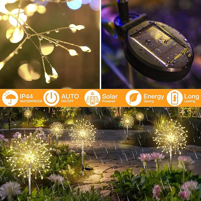 suddus Solar Garden Lights Outdoor Waterproof Decorative, Solar Fairy Lights - Image 3