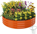 Galvanized Metal Planter Round Raised Garden Bed Kit by ZFHgarden