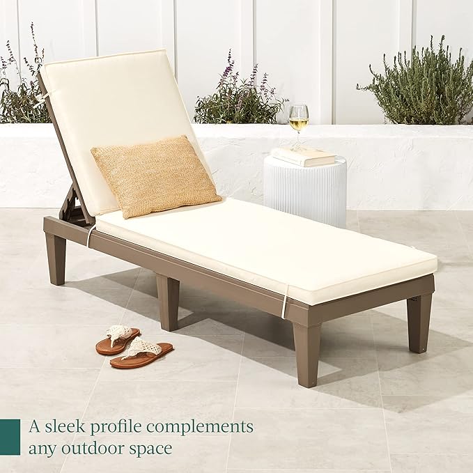 Best Choice Products Outdoor Lounge Chair, Resin Patio Chaise Lounger - Image 8