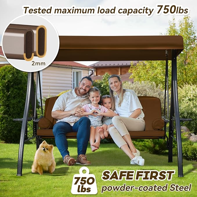 3 in 1 Outdoor Porch Swing - Image 2