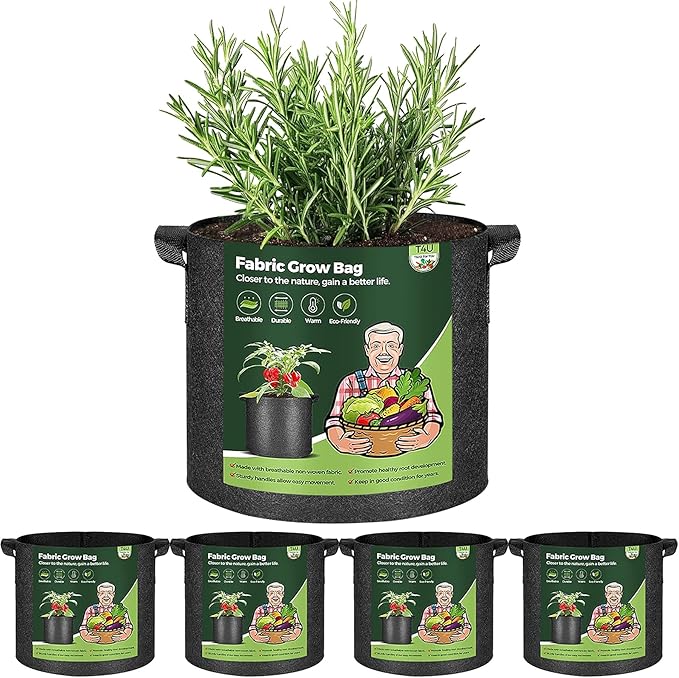 T4U 5 Gallon Grow Bags, Upgrade Grow Bags by T4U