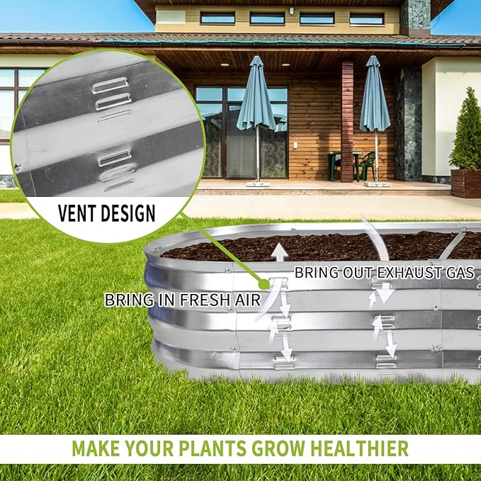 GADI 67-Inch Galvanized Raised Garden Bed, Metal Planter Box - Image 5