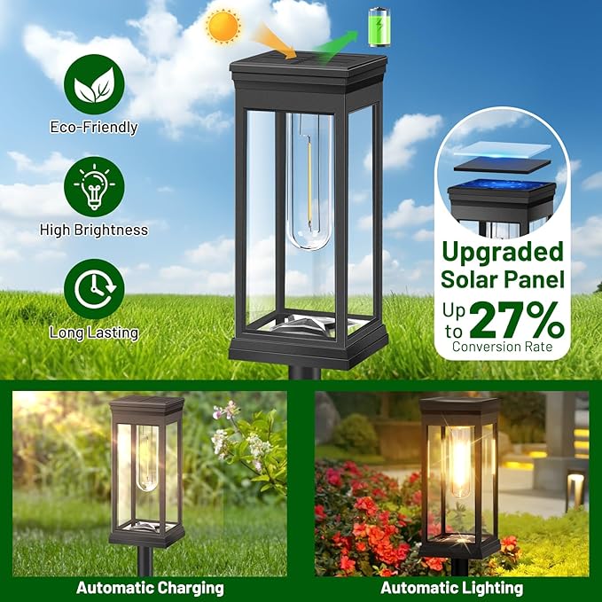 BesLowe Solar Pathway Lights Outdoor, Super Bright Outside Lights - Image 2