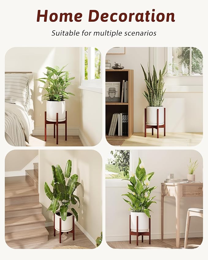 Adjustable Plant Stand Indoor, Bamboo Plant Stand Fits 8 9 10 11 12 Inches - Image 5
