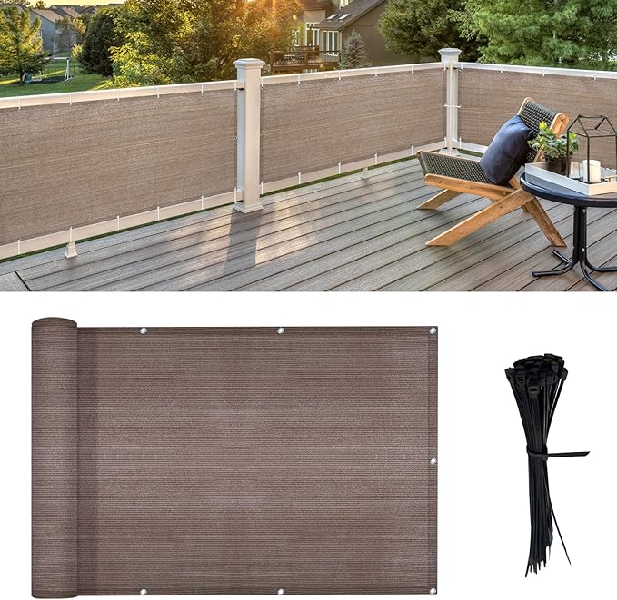 LOVE STORY Balcony Privacy Screen, 2.5'x5' Deck Shield Screen Fence Cover by LOVESTORY