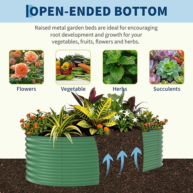 Garvee Galvanized Raised Garden Bed Outdoor, Rust-Resistant Raised Garden Beds - Image 6