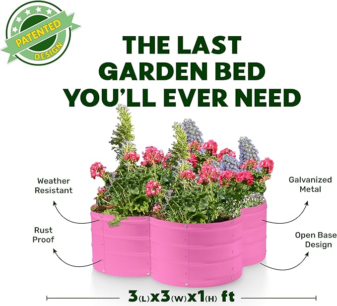 Plant & Plot Galvanized Raised Garden Beds Outdoor // 3×3×1 ft Planter Raised - Image 5