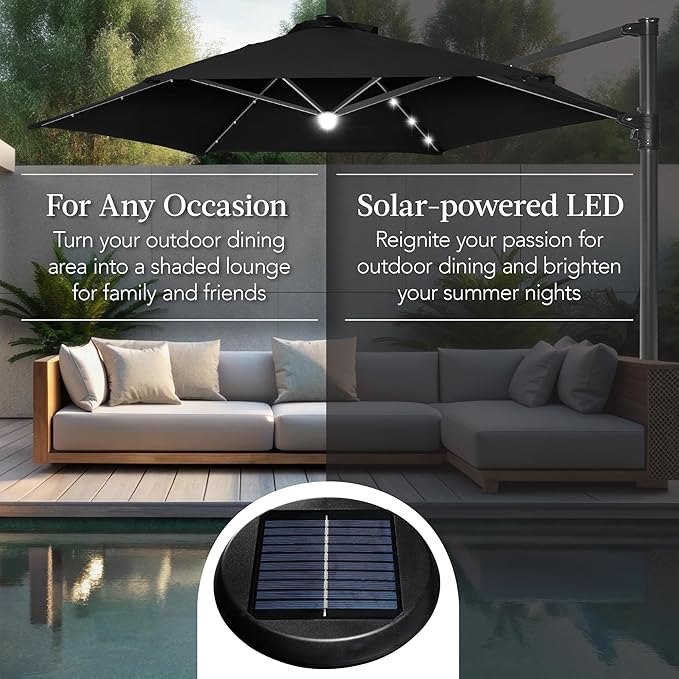 Best Choice Products 10ft Solar LED Offset Cantilever Hanging Market Patio - Image 4