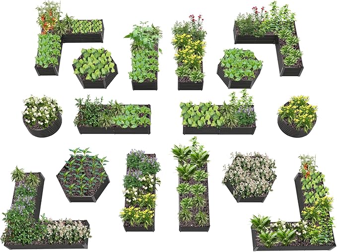 A ANLEOLIFE 16-Pack Deep Root Galvanized Raised Garden Beds Outdoor by AAnleolife