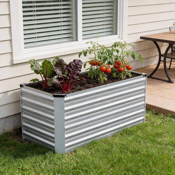 INNO STAGE 4x2x2ft Galvanized Raised Garden Bed, Raised Garden Bed Kit-Metal - Image 9