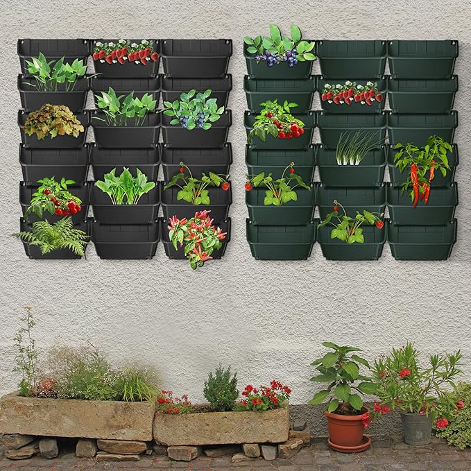 Hanging Vertical Wall Planter, 18 Pack Vertical Garden Planter, - Image 7
