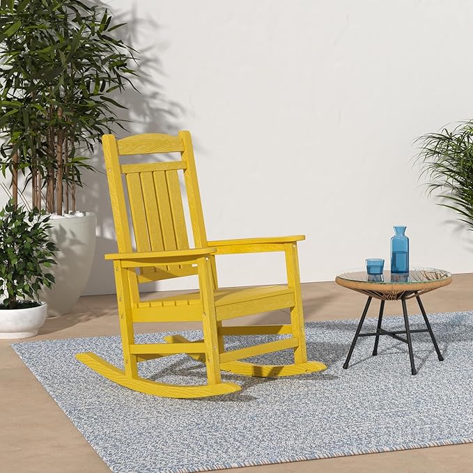 KINGYES HDPE Rocking Chairs Outdoor, Patio Rocking Chairs - Image 2