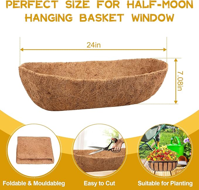 Riare 2 Pack 24 Inch Trough Coco Coir Liners - Image 2