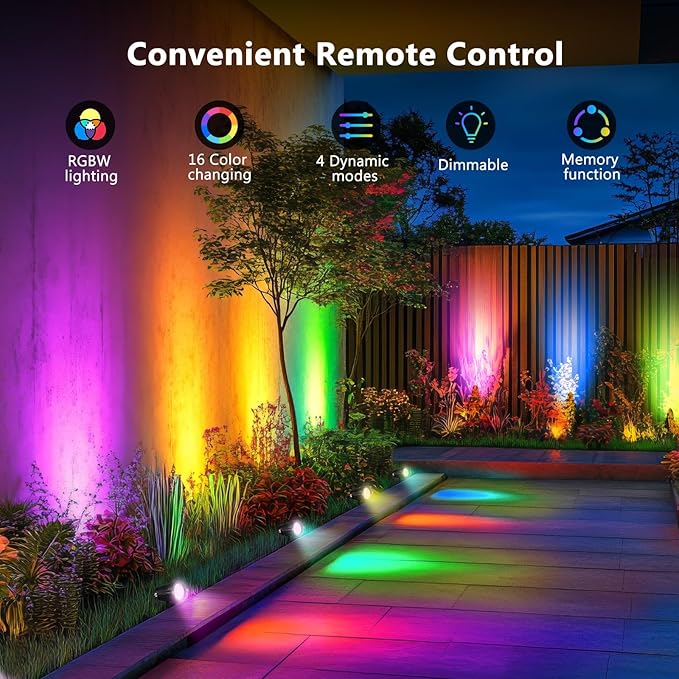 OurLeeme Lawn Flood Light Stake, 2-in-1 Waterproof Outdoor Remote controlle - Image 4
