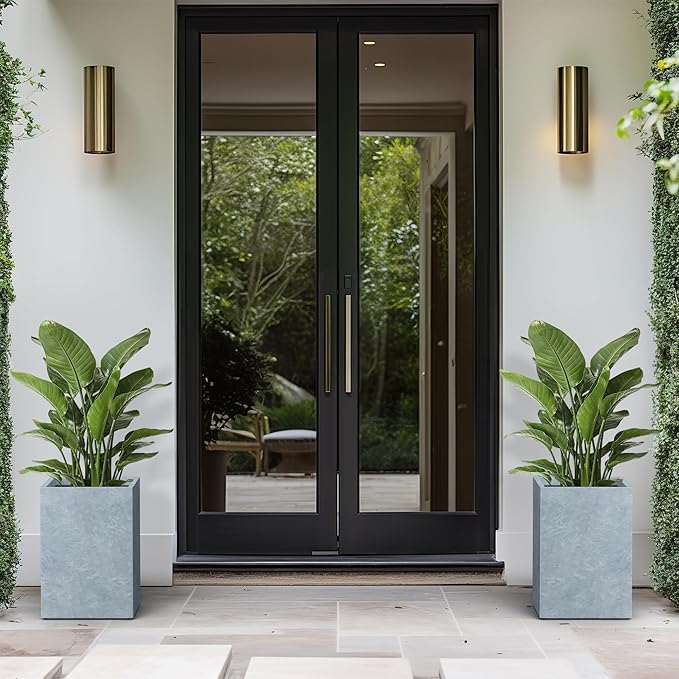 Kante 15.7" H Tall Rectangular Concrete Planters, Outdoor Indoor Lightweight - Image 6