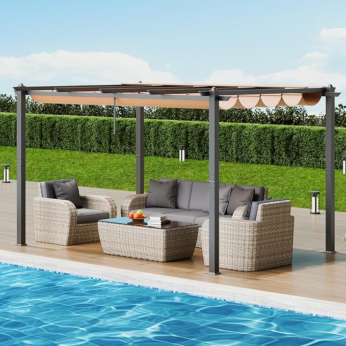 VEVOR 10'x13' Outdoor Retractable Pergola - Image 8