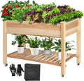 VIVOSUN Elevated Wooden Raised Garden Bed, Mobile Outdoor Planter Box by VIVOSUN