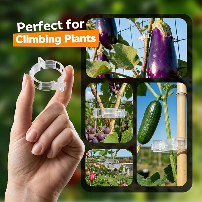 100pcs Tomato Clips for Climbing plants, Plastic Trellis Plant Support Clips - Image 5