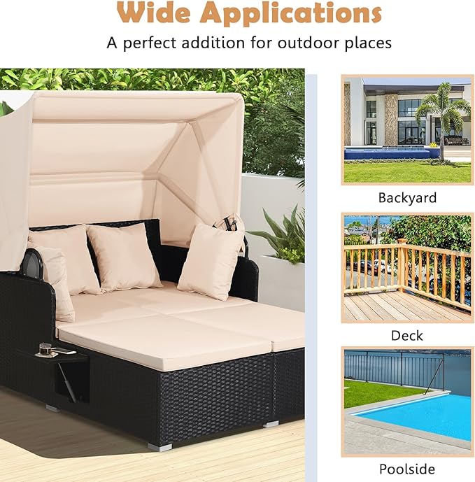 Tangkula Patio Rattan Daybed - Image 9
