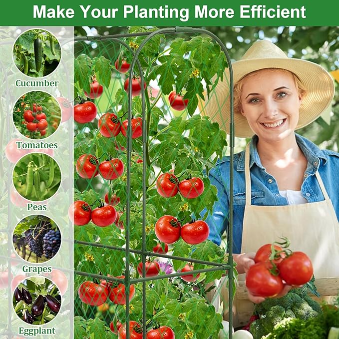 Cucumber Trellis for Raised Bed 5.4x5.5ft U-Shape Adjust Metal Garden Trellis - Image 7