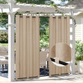 Easy-Going Linen Look Outdoor Curtains Waterproof Windproof Porch Curtains by Easy-Going