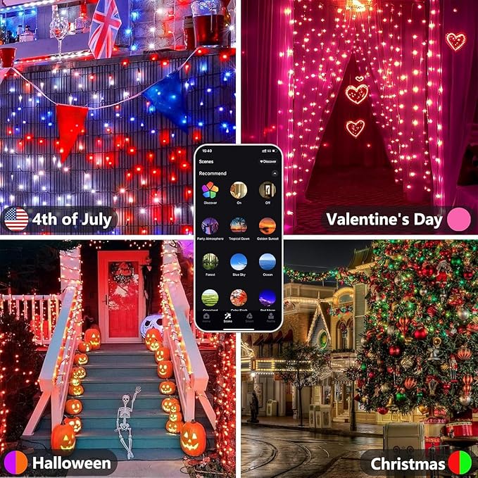 YIQU Smart Color Changing Christmas Lights, 66 FT 200 LED RGB String Lights - Image 3