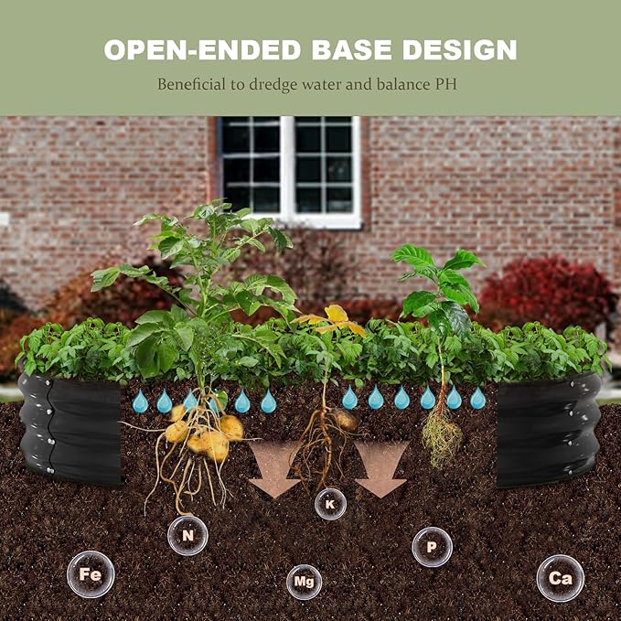 Raised Garden Bed, Oval Metal Planter Box - Image 4
