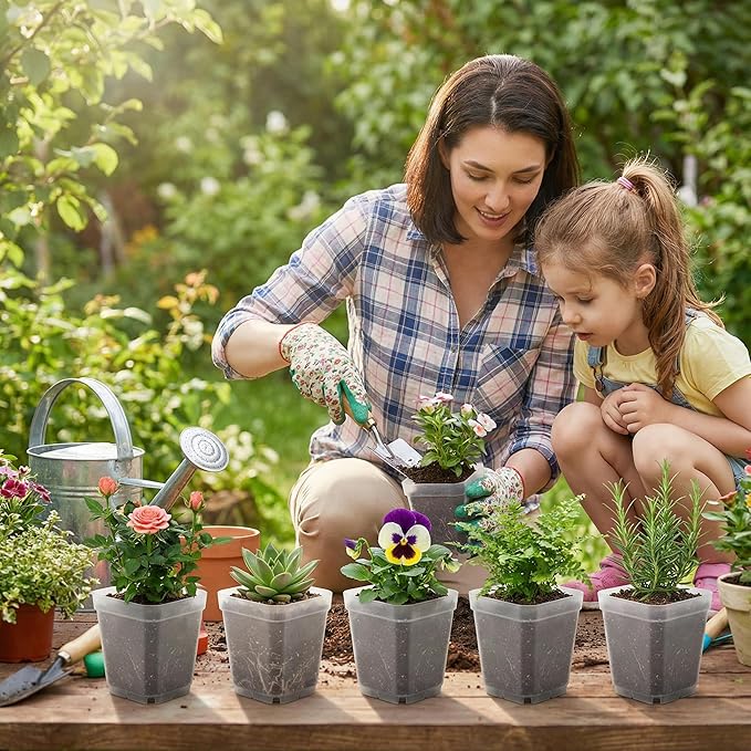 120 Packs Square Clear Nursery Pots - Image 6