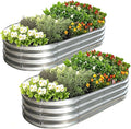 Galvanized Raised Garden Bed Kit, Planter Garden Boxes Outdoor, Oval Large Metal by AmazStove