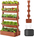 SUNYRISY 5 Tiers Vertical Wooden Raised Garden Bed Outdoor, Freestanding Garden by SUNYRISY