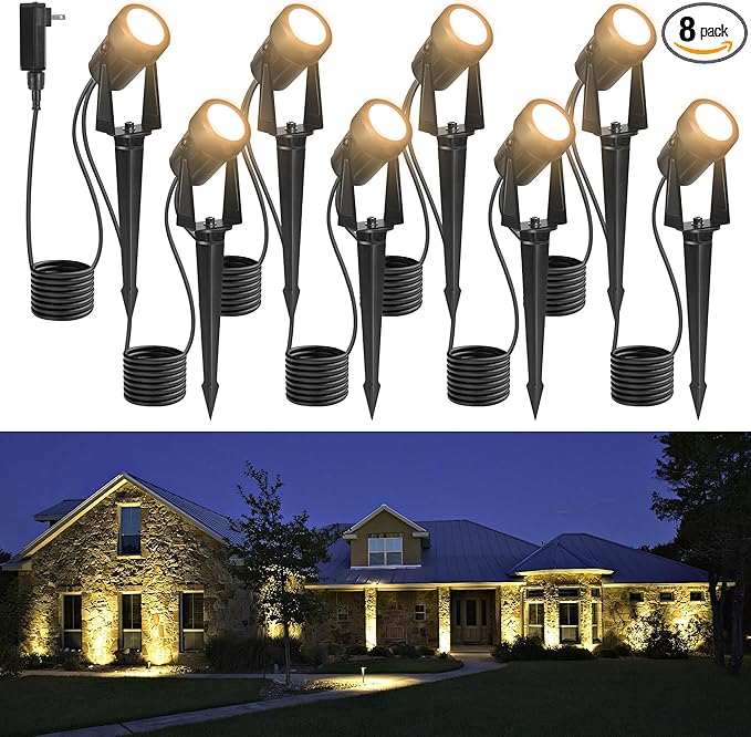 85.3FT LED Outdoor Landscape Spot Light Low Voltage, 24W Wired Uplight by NEWKAZ