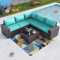 Kullavik 6PCS Outdoor Patio Furniture Set PE Wicker Rattan Sectional Sofa Patio by KULLAVIK