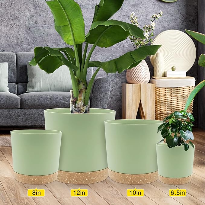 QCQHDU 12 inch Plant Pot, 2 Pack Planters - Image 7