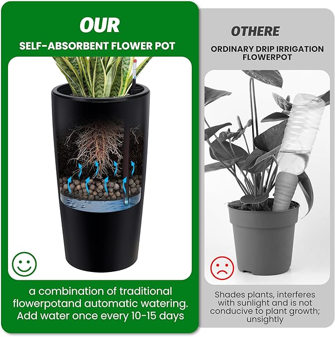 GarveeLife 30 in Tall Planters for Outdoor Plants Set of 2, Large Outdoor - Image 8