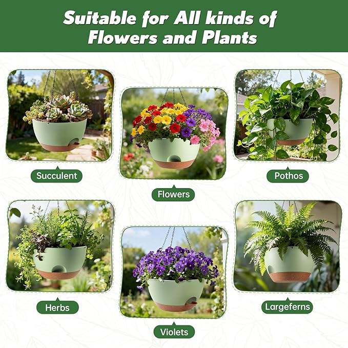 13-inch Oversized Hanging Planter Set of Two, Planters - Image 6