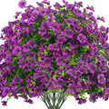Artificial Fake Flowers for Outdoor Spring Decoration, 16 Bundles Faux Silk by Grunyia