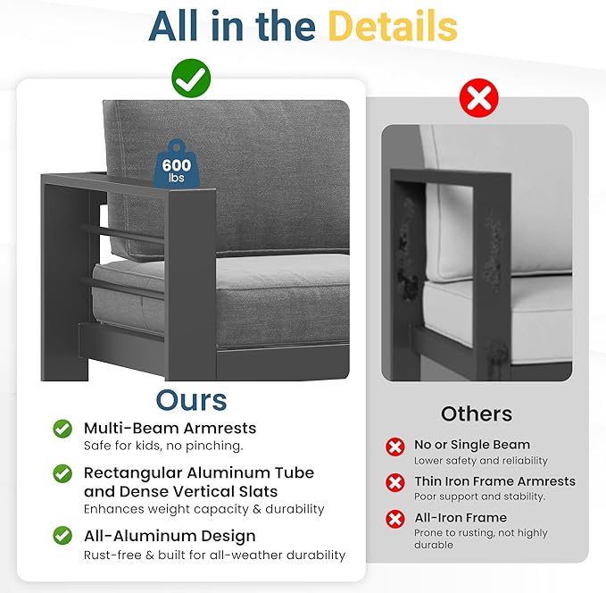 Solaste Aluminum Outdoor Patio Furniture Set - Image 6
