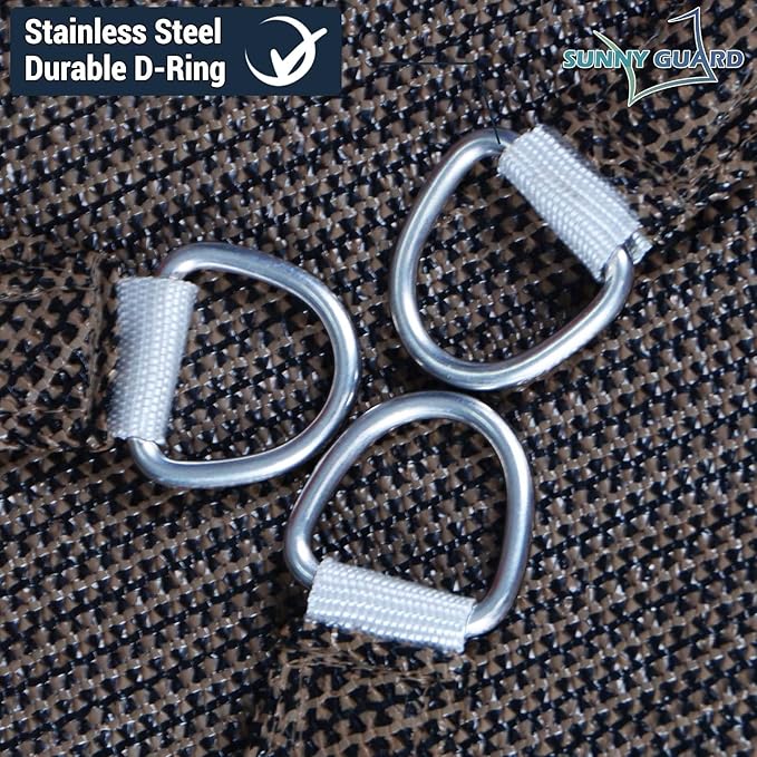 SUNNY GUARD Custom Size 7'x18' Rectangle Brown UV Block Sunshade - Image 6