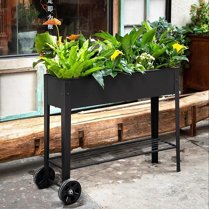 Piksedo Raised Garden Bed, Elevated Planter Metal Plant Box - Image 5