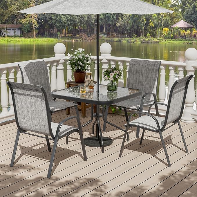 UDPATIO Patio Chairs Set of 4, Stackable Outdoor Dining Chairs - Image 2