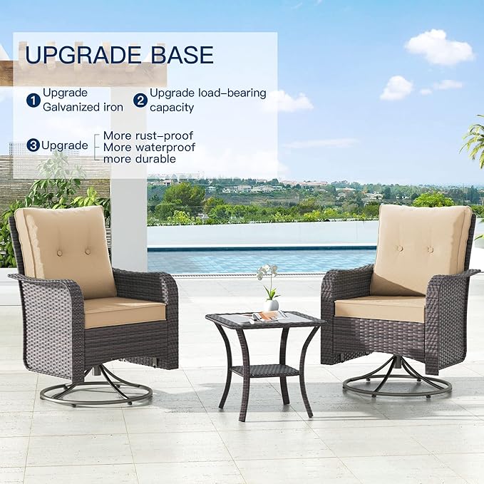 Kullavik 13 Pieces Outdoor Patio Furniture Set, PE Wicker Rattan Sectional Sofa - Image 7