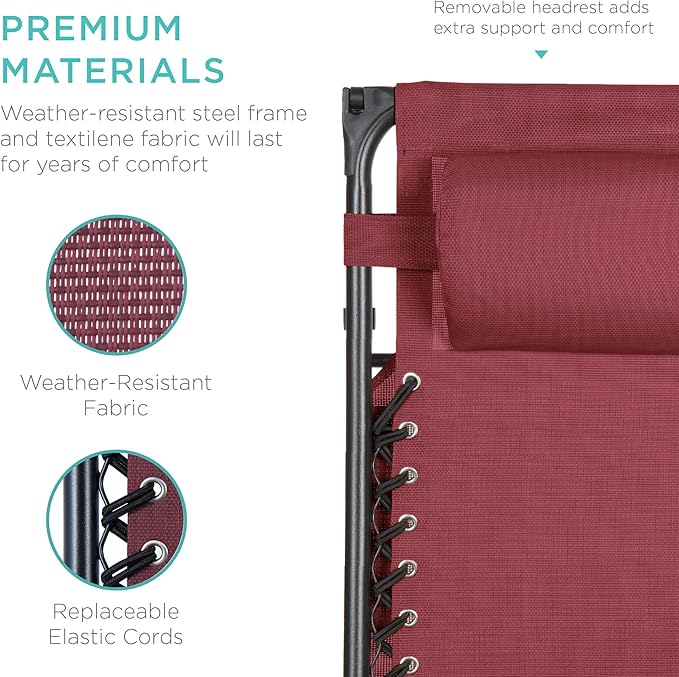 Best Choice Products Folding Zero Gravity Outdoor Recliner Patio Lounge Chair - Image 7