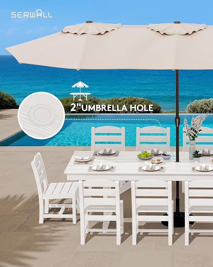 SERWALL 11 Piece Outdoor Dining Set - Image 5