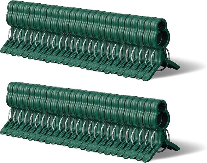Garden Plant Clips 50 Pack Big Size Dark Green, Reusable Garden Plant Supports by ArtconalDirect