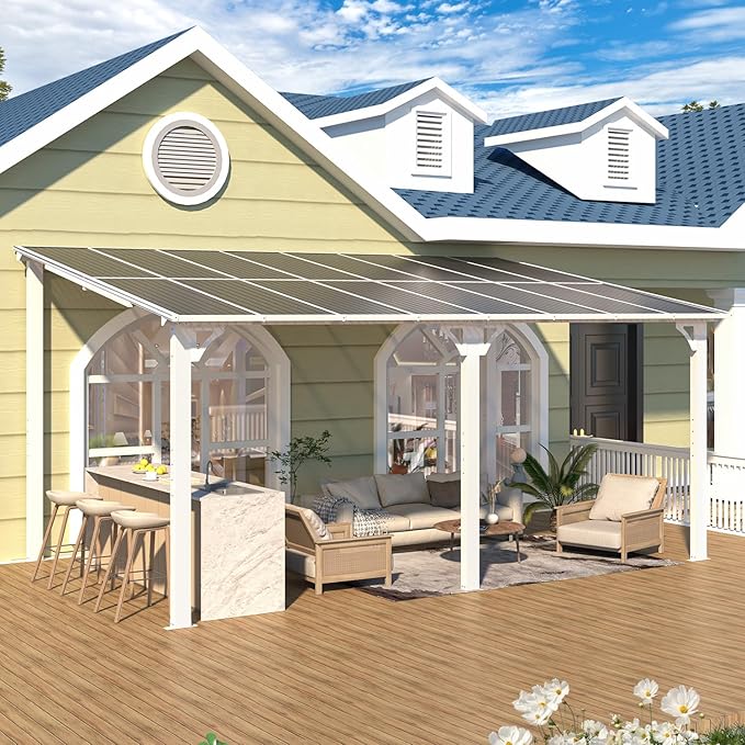 AECOJOY 16' x 10' Gazebo White Outdoor Pergola - Image 4