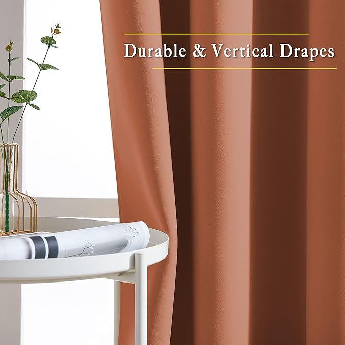 NICETOWN Blackout Burnt Orange Curtain & Drape - Image 5