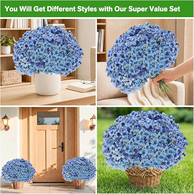 60 Pack Artificial Flowers for Outdoor Indoor Fake Plants, Faux Silk Flowers - Image 3