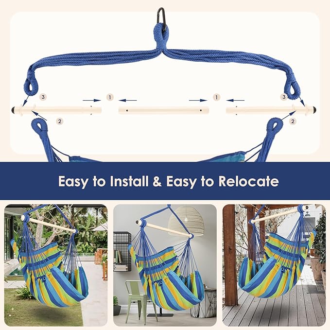 Highwild Hammock Chair Hanging Rope Swing - Image 5