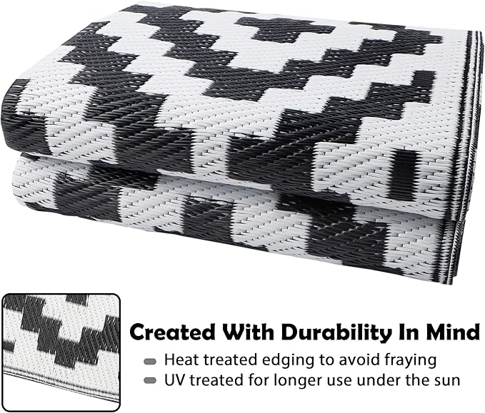 SAND MINE Waterproof Outdoor Rug 5x8 ft, Plastic Reversible Rug, Modern Area Rug - Image 4