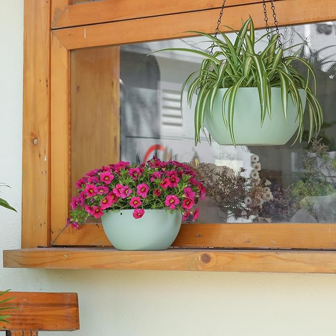 T4U 8 Inch Hanging Planter for Indoor Plants, 2 Pack Small Pots - Image 8